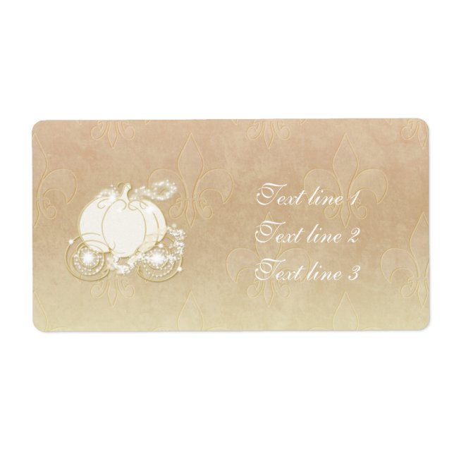 Cinderella Gold Carriage Champagne Princess Label (Front)
