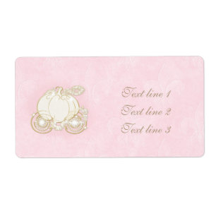 Cinderella Gold Carriage Light Pink Princess Label