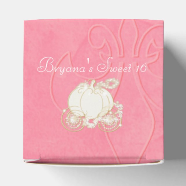 Cinderella Gold Carriage Pink Party Favour Boxes (Top)