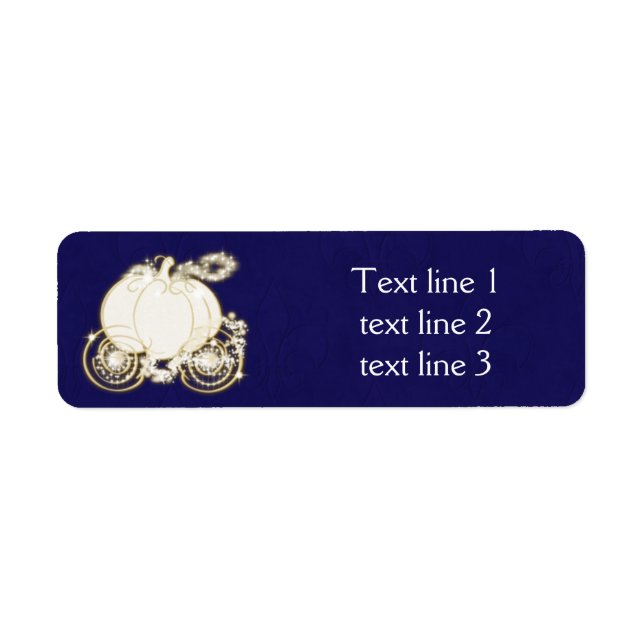 Cinderella Gold Carriage Royal Blue Address Labels (Front)