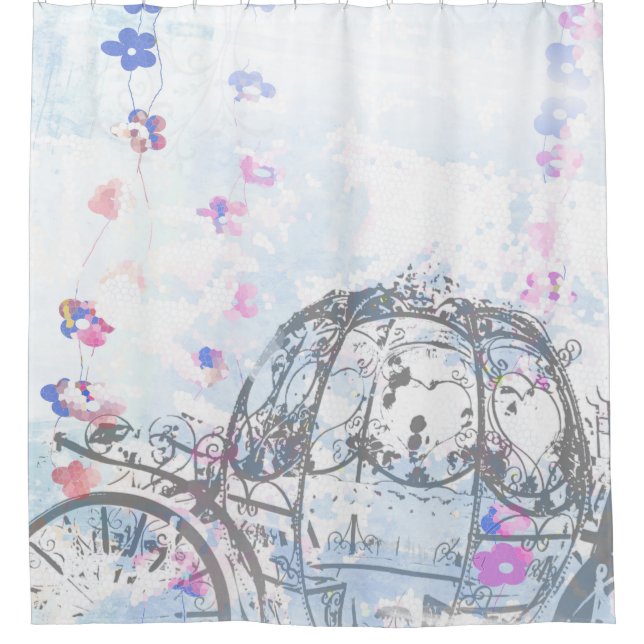 Cinderella Inspired Carriage Shower Curtain (Front)