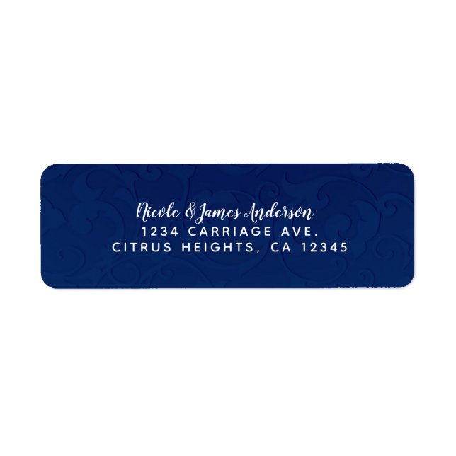 Cinderella Navy Blue Elegant Storybook Wedding (Front)