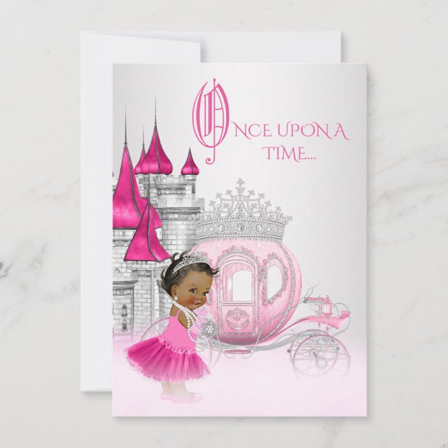 Cinderella Once Upon a Time Princess Birthday Invitation (Front)