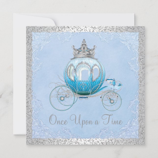 Cinderella Once Upon a Time Princess Birthday Invitation (Front)