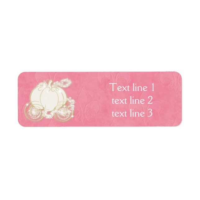 Cinderella Pink Gold Carriage Royal Address Labels (Front)