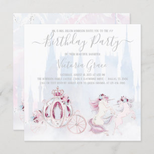 Cinderella Princess Any Number Birthday Party Invitation