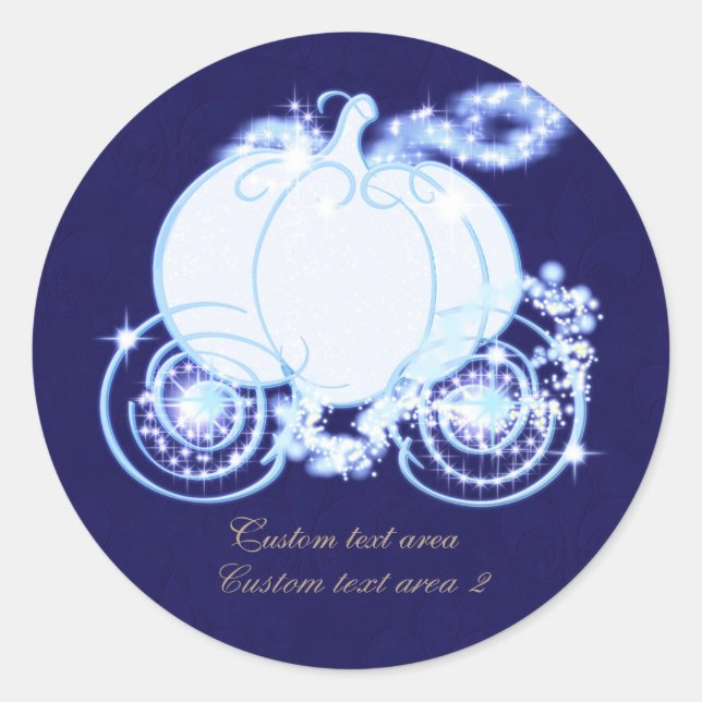 Cinderella Princess Blue Carriage Elegant Sticker (Front)