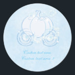 Cinderella Princess Blue Carriage Elegant Sticker<br><div class="desc">Cinderella Princess Blue Carriage Elegant Sticker. Customise with any text. Matching items available.</div>