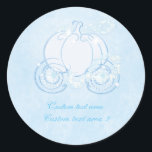 Cinderella Princess Blue Carriage Elegant Sticker<br><div class="desc">Cinderella Princess Blue Carriage Elegant Sticker. Customise with any text. Matching items available.</div>