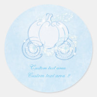 Cinderella Princess Blue Carriage Elegant Sticker