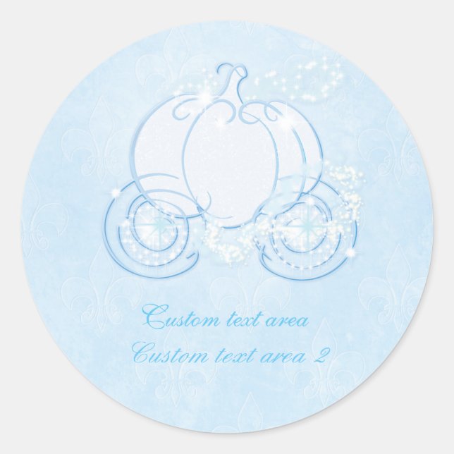 Cinderella Princess Blue Carriage Elegant Sticker (Front)