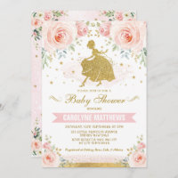 Cinderella Princess Blush Floral Girl Baby Shower
