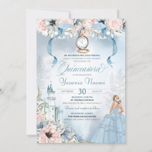 Cinderella Princess Castle Fairy Tale Quinceanera Invitation