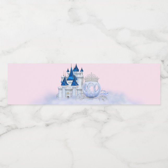 Cinderella Princess Water Bottle Labels (Single Label)