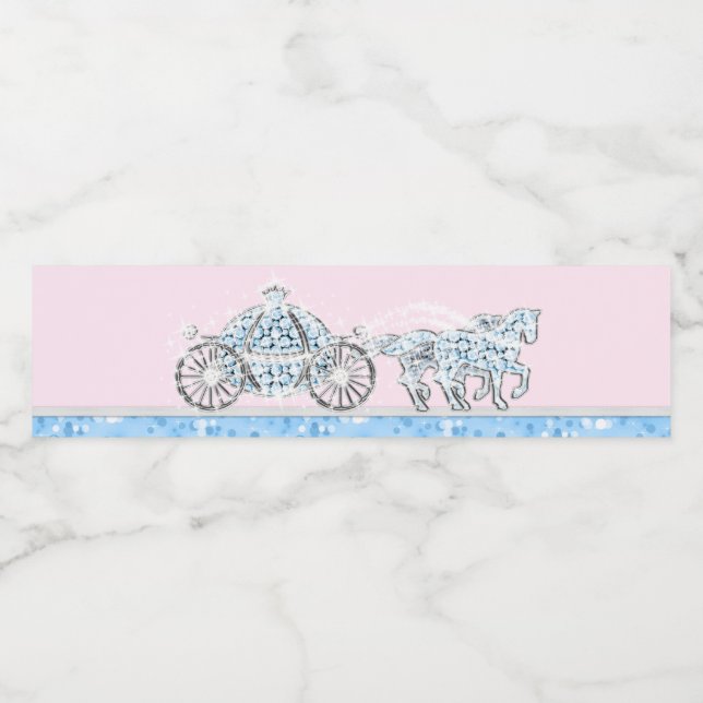 Cinderella Princess Water Bottle Labels (Single Label)