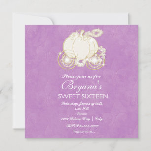 Cinderella Purple Princess Carriage Invitation