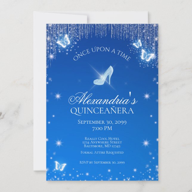 Cinderella Quinceanera Birthday Invitation (Front)