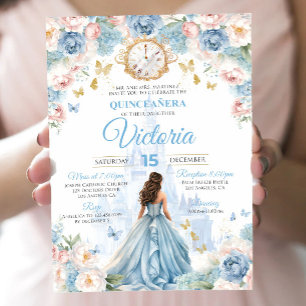 Cinderella Quinceañera Invitation Princess Dress