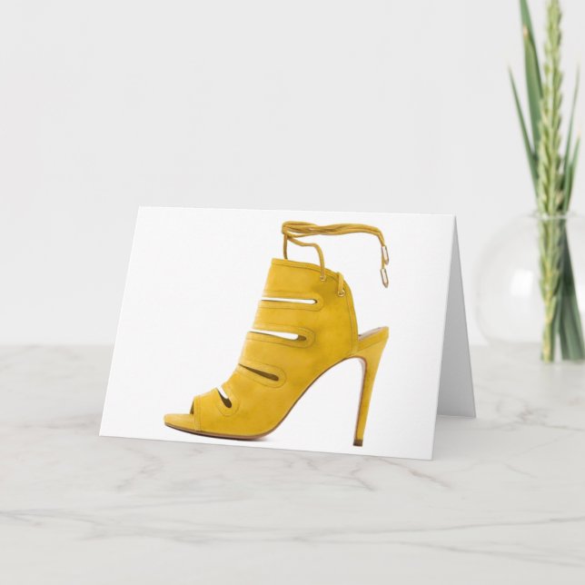 Cinderella Quote Aquazzura Yellow Shoes Card (Front)