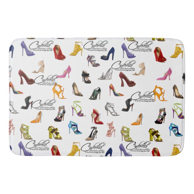 Cinderella Quote Shoes Heels Pumps Bath Mat (Front)