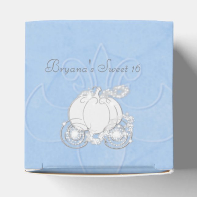 Cinderella Silver Carriage Blue Party Favour Boxes (Top)