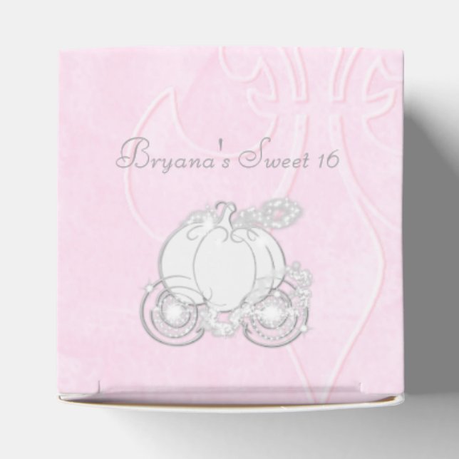 Cinderella Silver Carriage Pink Party Favour Boxes (Top)
