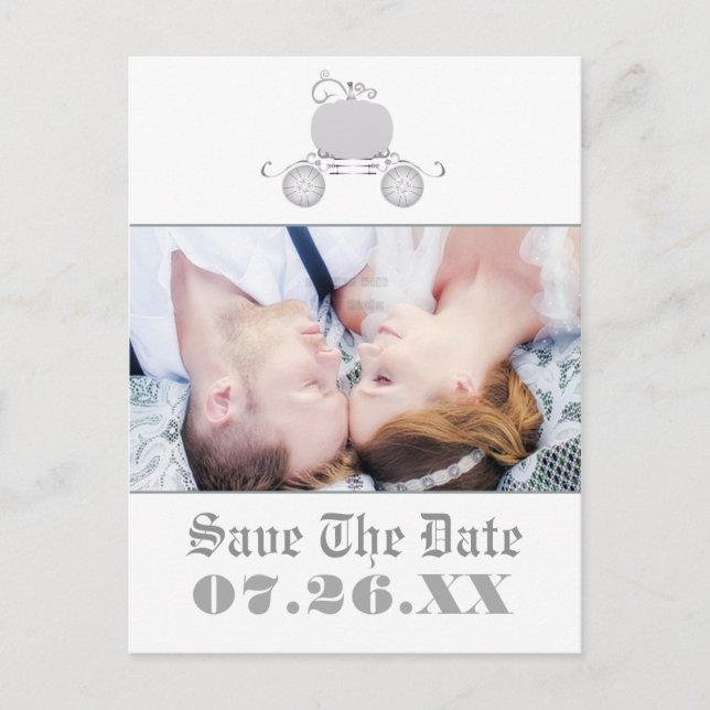 Cinderella Silver Carriage Wedding Photo Postcard (Front)