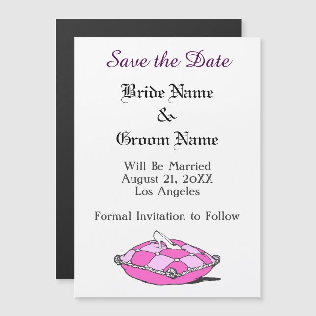 Cinderella Slipper Custom Save the Date Magnet (Front/Back)