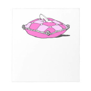 Cinderella Slipper on Pink Pillow Notepad
