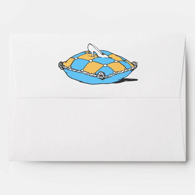 Cinderella Slipper on Teal Orange Pillow Envelopes (Back (Top Flap))