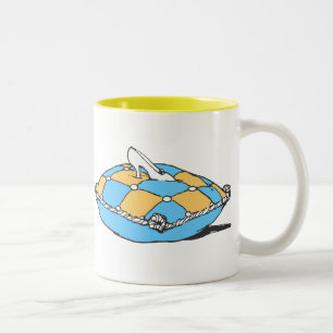 Cinderella Slipper on Teal Orange Pillow Two-Tone Coffee Mug