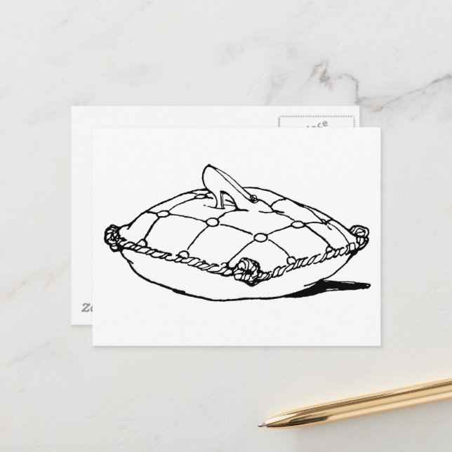 Cinderella Slipper Vintage Fairytale Art Postcard (Front/Back In Situ)