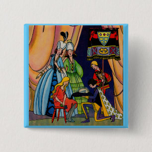 Cinderella, the prince and the glass slipper 15 cm square badge
