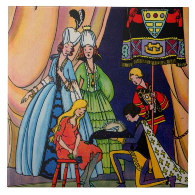 Cinderella, the prince and the glass slipper tile (Front)