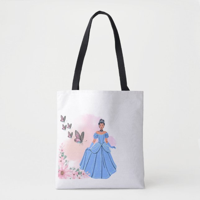 Cinderella Tote Bag - Whimsical Floral Design, Per (Front)