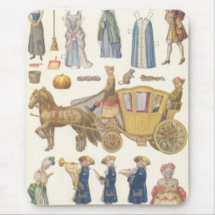Cinderella, Vintage Victorian Paper Doll Toys Mouse Mat