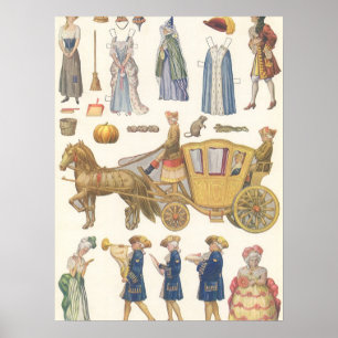 Cinderella, Vintage Victorian Paper Doll Toys Poster
