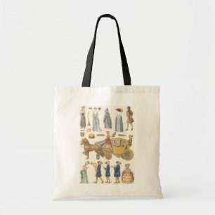 Cinderella, Vintage Victorian Paper Doll Toys Tote Bag