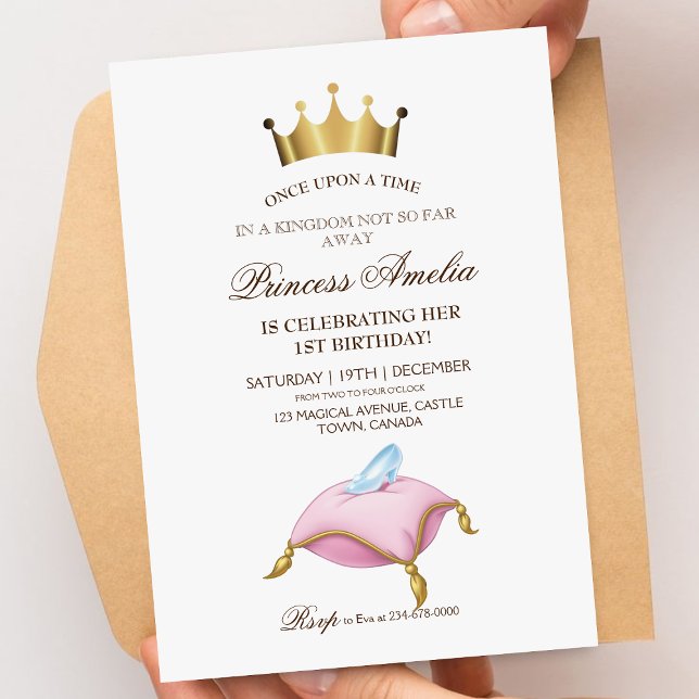 Cinderella's slipper Princess Birthday Party Invitation (Creator Uploaded)