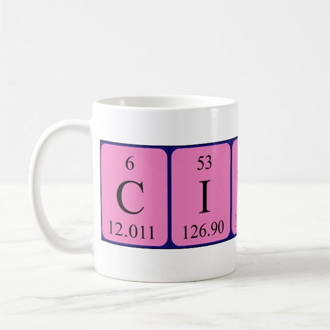 Cindi periodic table name mug (Left)