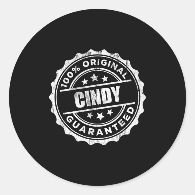 Cindy 100% Original D  Classic Round Sticker (Front)