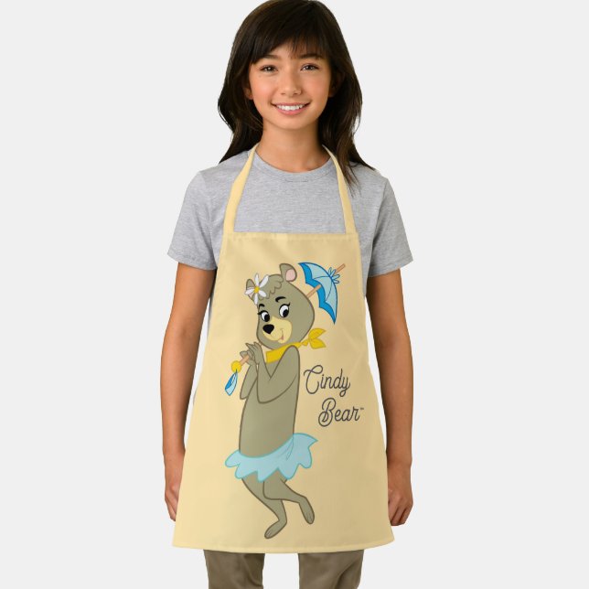 Cindy Bear Holding Parasol Apron (Insitu)