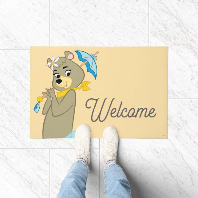 Cindy Bear Holding Parasol Doormat (Indoor)