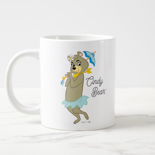 Cindy Bear Holding Parasol Large Coffee Mug (Left)