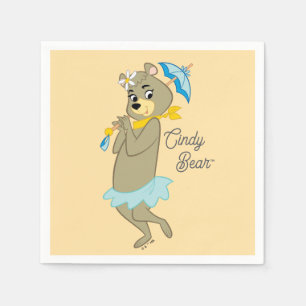 Cindy Bear Holding Parasol Napkin