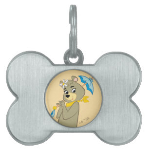 Cindy Bear Holding Parasol Pet ID Tag