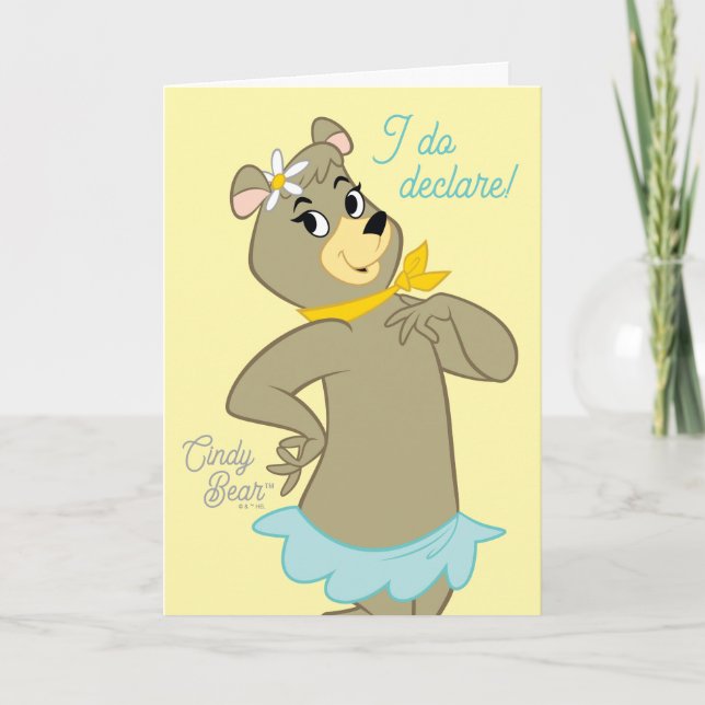 Cindy Bear Playful Pose Card (Front)
