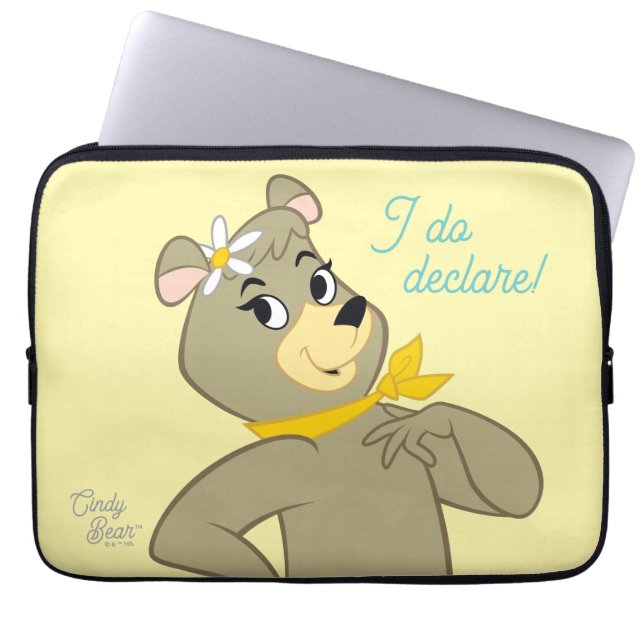 Cindy Bear Playful Pose Laptop Sleeve (Front)