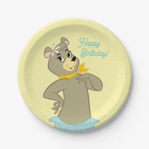 Cindy Bear Playful Pose Paper Plate