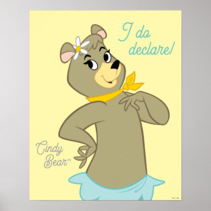 Cindy Bear Playful Pose Poster
